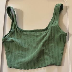 Aerie Sage Green Ribbed Tank Top